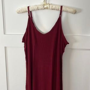 Maternity Sunday Sleep rib-knit nursing nightgown. Red, size small.